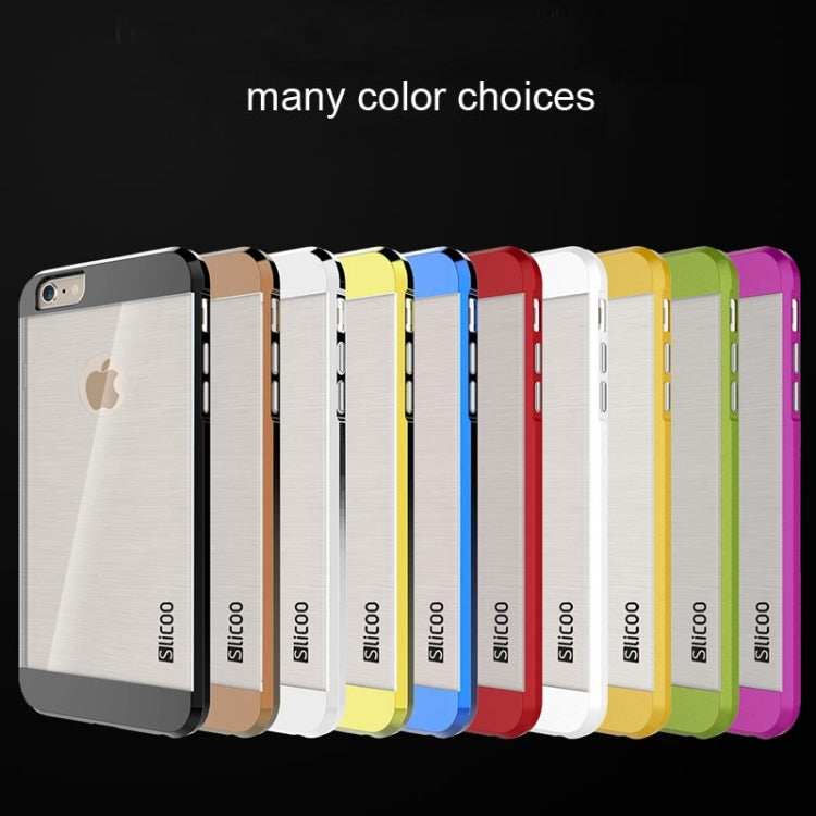 Slicoo Brushed Texture Electroplating Transparent Combination Case for iPhone 6