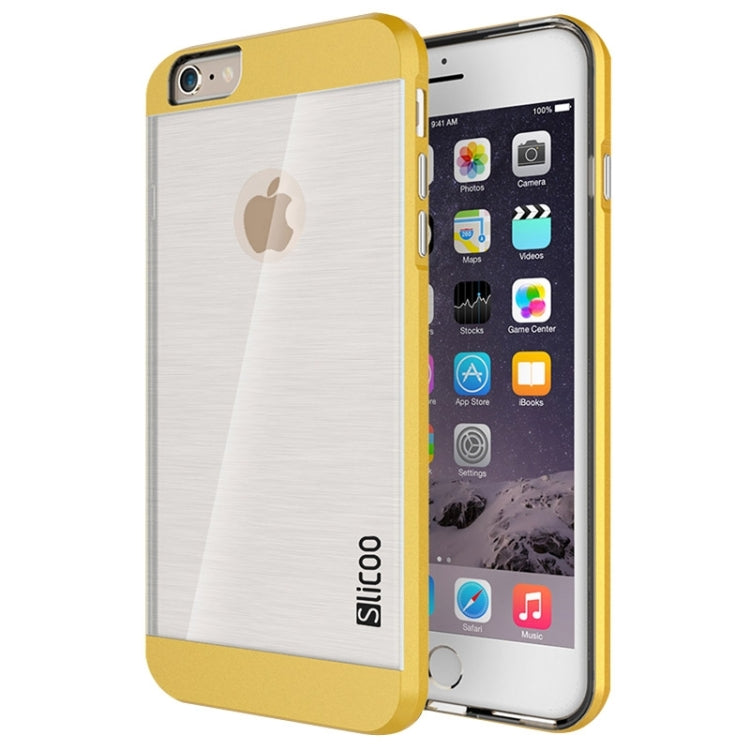 Slicoo Brushed Texture Electroplating Transparent Combination Case for iPhone 6