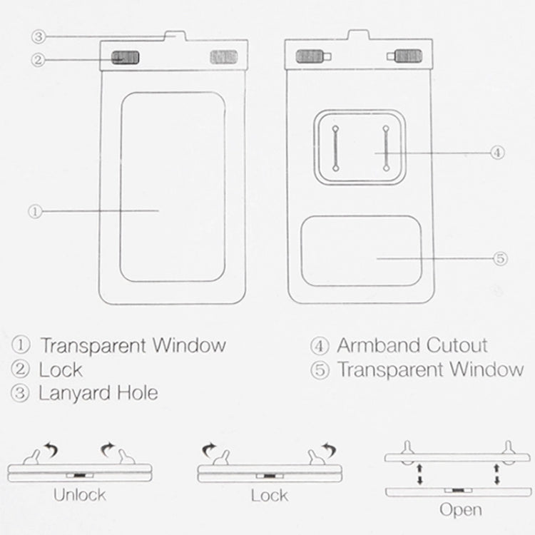 Transparent Waterproof Bag Protective Case with Lanyard for iPhone 6