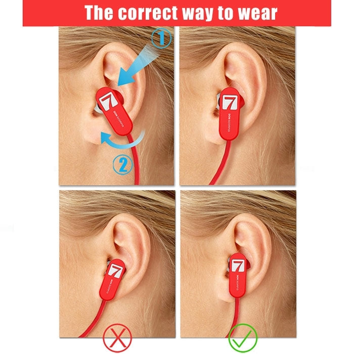 7 DON SCORPIO SMUSHROOM Bluetooth Stereo Sport in-ear Earphone with Mic(Red)