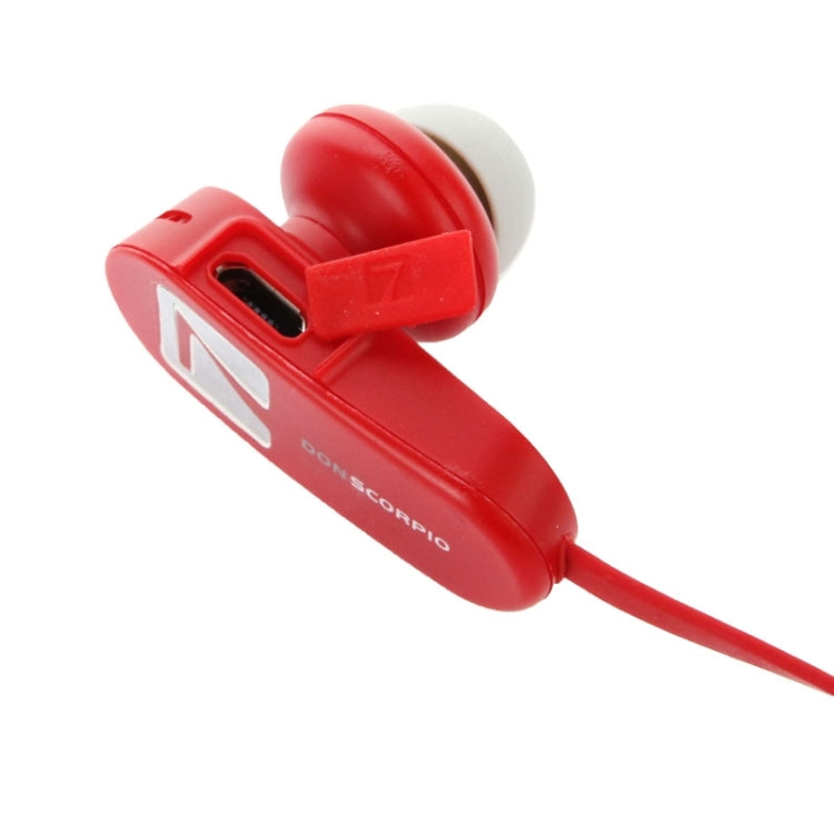 7 DON SCORPIO SMUSHROOM Bluetooth Stereo Sport in-ear Earphone with Mic(Red)