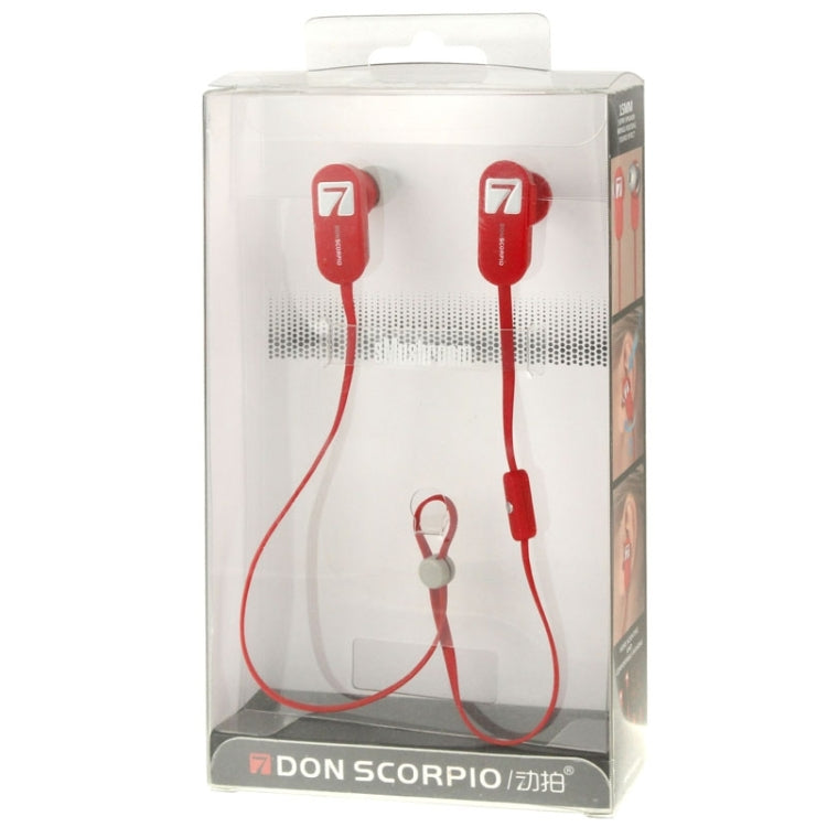7 DON SCORPIO SMUSHROOM Bluetooth Stereo Sport in-ear Earphone with Mic(Red)