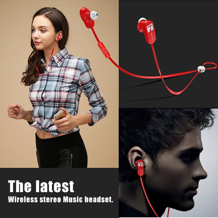 7 DON SCORPIO SMUSHROOM Bluetooth Stereo Sport in-ear Earphone with Mic(Red)