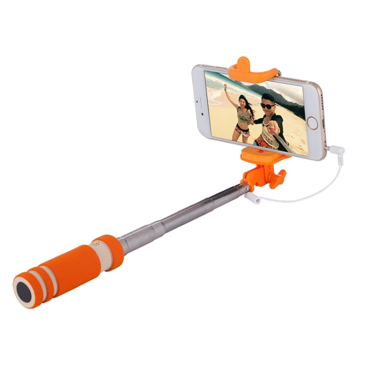 Mini Wire Controlled Selfie Stick Monopod Folding Extendable Pocket Handheld Holder for iOS & Android Phone, Folded Length: 18.5cm, Max Extension Length: 60.3cm