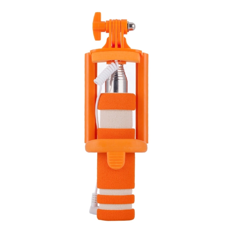Mini Wire Controlled Selfie Stick Monopod Folding Extendable Pocket Handheld Holder for iOS & Android Phone, Folded Length: 18.5cm, Max Extension Length: 60.3cm