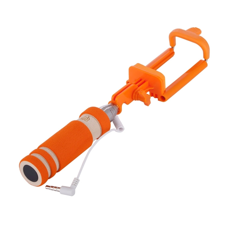 Mini Wire Controlled Selfie Stick Monopod Folding Extendable Pocket Handheld Holder for iOS & Android Phone, Folded Length: 18.5cm, Max Extension Length: 60.3cm