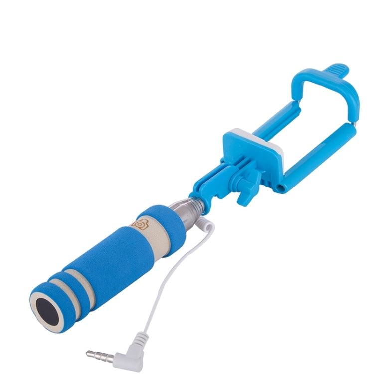 Mini Wire Controlled Selfie Stick Monopod Folding Extendable Pocket Handheld Holder for iOS & Android Phone, Folded Length: 18.5cm, Max Extension Length: 60.3cm
