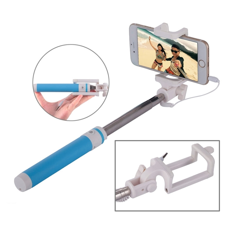 Portable Wire Controlled Macarons Selfie Stick Monopod Folding Extendable Pocket Handheld Holder, For iPhone, Galaxy, Huawei, Xiaomi, LG, HTC and Other Smart Phones, Folded Length: 18.9cm, Max Extension Length: 81.6cm