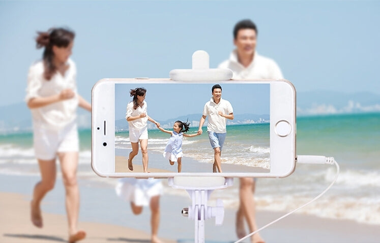 Portable Wire Controlled Macarons Selfie Stick Monopod Folding Extendable Pocket Handheld Holder, For iPhone, Galaxy, Huawei, Xiaomi, LG, HTC and Other Smart Phones, Folded Length: 18.9cm, Max Extension Length: 81.6cm