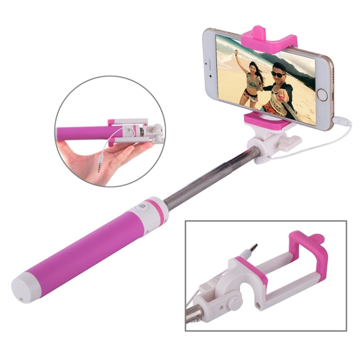 Portable Wire Controlled Macarons Selfie Stick Monopod Folding Extendable Pocket Handheld Holder, For iPhone, Galaxy, Huawei, Xiaomi, LG, HTC and Other Smart Phones, Folded Length: 18.9cm, Max Extension Length: 81.6cm