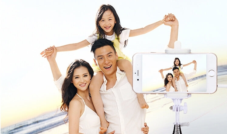 Portable Wire Controlled Macarons Selfie Stick Monopod Folding Extendable Pocket Handheld Holder, For iPhone, Galaxy, Huawei, Xiaomi, LG, HTC and Other Smart Phones, Folded Length: 18.9cm, Max Extension Length: 81.6cm