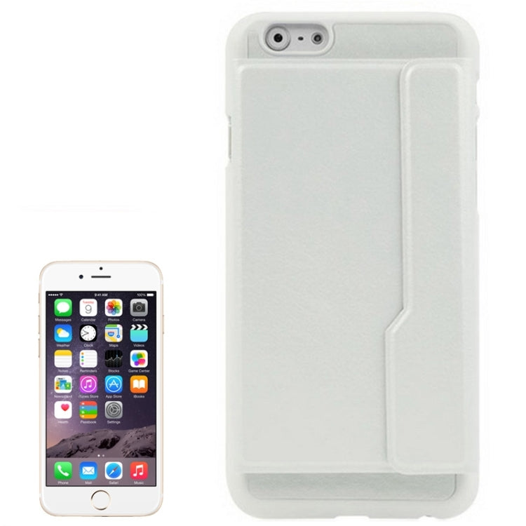 Creative Plastic Hard Shell + Leather Back Case with Card Slots for iPhone 6 & 6S
