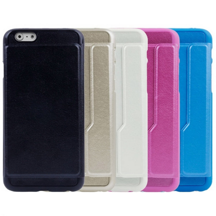 Creative Plastic Hard Shell + Leather Back Case with Card Slots for iPhone 6 & 6S