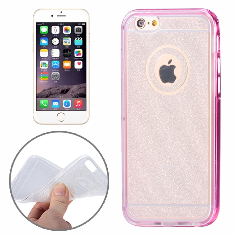 New Glitter TPU Transparent Protective Case with Colorful Electroplating Frame for iPhone 6 & 6S