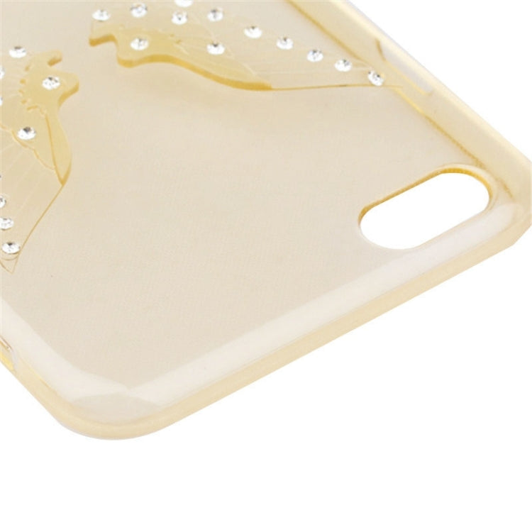 For iPhone 6 Embossment Diamond-Encrusted Angel Wings Pattern TPU Protective Case