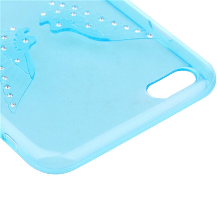 For iPhone 6 Embossment Diamond-Encrusted Angel Wings Pattern TPU Protective Case