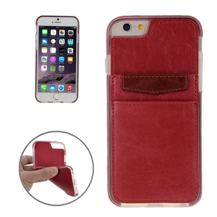 Crazy Horse Texture PU Paste Skin TPU Protective Case with Card Slots for iPhone 6 & 6s
