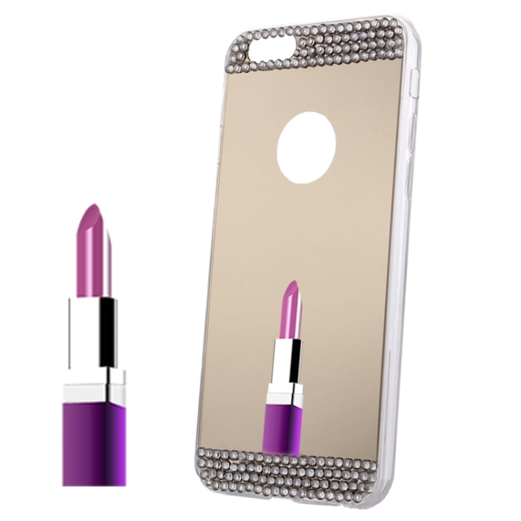Diamond Encrusted Mirror TPU Protective Case for iPhone 6(Gold)