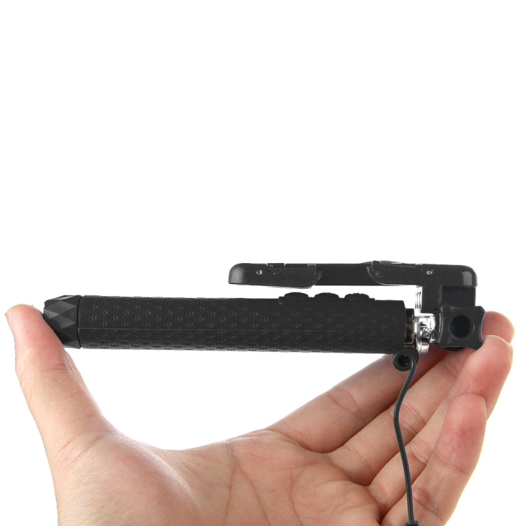 Portable Wire Controlled Monopod Folding Extendable Handheld Pocket Holder Selfie Stick with Sync LED Flash Light (rk-mini4) for iOS & Android Phone, Folded Length: 13.5cm, Max Extension Length: 70.0cm