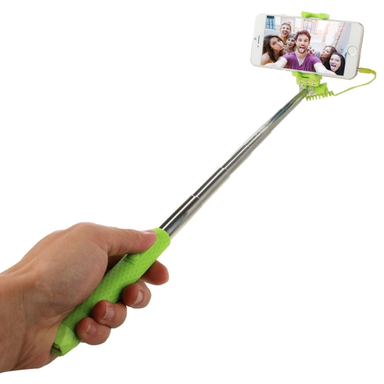 Portable Wire Controlled Monopod Folding Extendable Handheld Pocket Holder Selfie Stick with Sync LED Flash Light (rk-mini4) for iOS & Android Phone, Folded Length: 13.5cm, Max Extension Length: 70.0cm