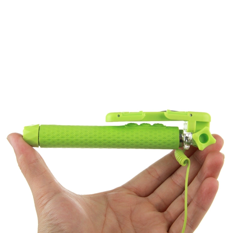 Portable Wire Controlled Monopod Folding Extendable Handheld Pocket Holder Selfie Stick with Sync LED Flash Light (rk-mini4) for iOS & Android Phone, Folded Length: 13.5cm, Max Extension Length: 70.0cm