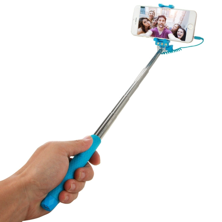 Portable Wire Controlled Monopod Folding Extendable Handheld Pocket Holder Selfie Stick with Sync LED Flash Light (rk-mini4) for iOS & Android Phone, Folded Length: 13.5cm, Max Extension Length: 70.0cm