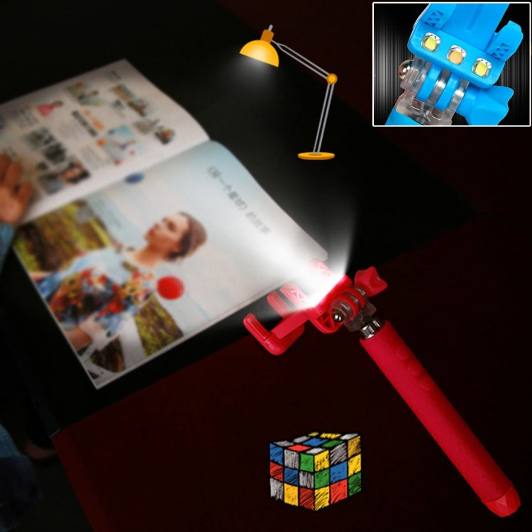 Portable Wire Controlled Monopod Folding Extendable Handheld Pocket Holder Selfie Stick with Sync LED Flash Light (rk-mini4) for iOS & Android Phone, Folded Length: 13.5cm, Max Extension Length: 70.0cm