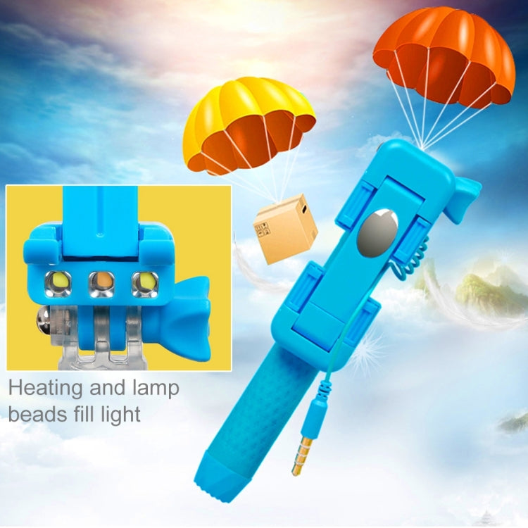 Portable Wire Controlled Monopod Folding Extendable Handheld Pocket Holder Selfie Stick with Sync LED Flash Light (rk-mini4) for iOS & Android Phone, Folded Length: 13.5cm, Max Extension Length: 70.0cm