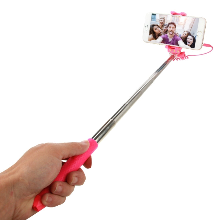 Portable Wire Controlled Monopod Folding Extendable Handheld Pocket Holder Selfie Stick with Sync LED Flash Light (rk-mini4) for iOS & Android Phone, Folded Length: 13.5cm, Max Extension Length: 70.0cm