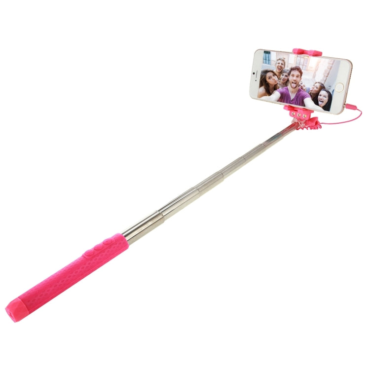 Portable Wire Controlled Monopod Folding Extendable Handheld Pocket Holder Selfie Stick with Sync LED Flash Light (rk-mini4) for iOS & Android Phone, Folded Length: 13.5cm, Max Extension Length: 70.0cm