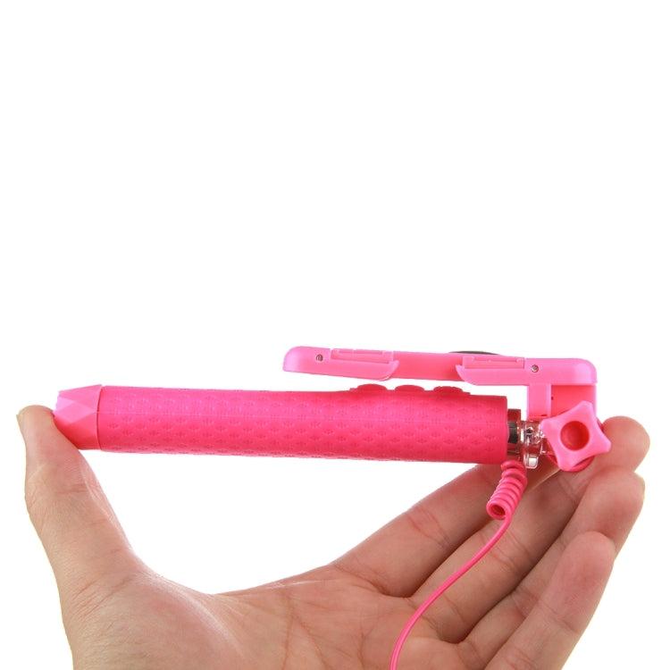 Portable Wire Controlled Monopod Folding Extendable Handheld Pocket Holder Selfie Stick with Sync LED Flash Light (rk-mini4) for iOS & Android Phone, Folded Length: 13.5cm, Max Extension Length: 70.0cm