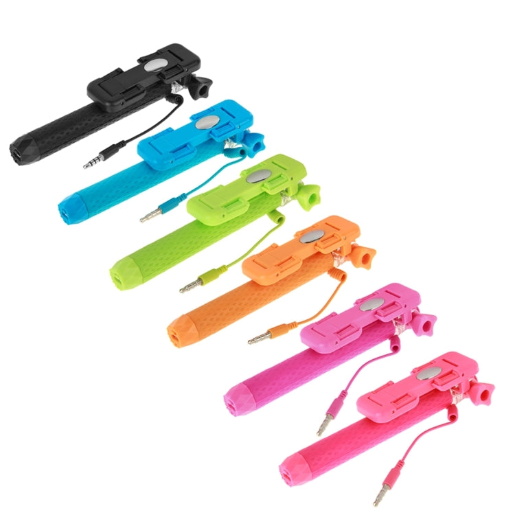 Portable Wire Controlled Monopod Folding Extendable Handheld Pocket Holder Selfie Stick with Sync LED Flash Light (rk-mini4) for iOS & Android Phone, Folded Length: 13.5cm, Max Extension Length: 70.0cm