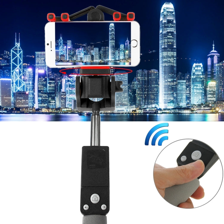 Portable 360 Degrees Smart Rotation Bluetooth Wireless Selfie Stick Monopod Folding Extendable Handheld Holder with Glass & Hand Strap Hole & Cloth Bag for iOS & Android Phone, Folded Length: 25cm, Max Extension Length: 90cm