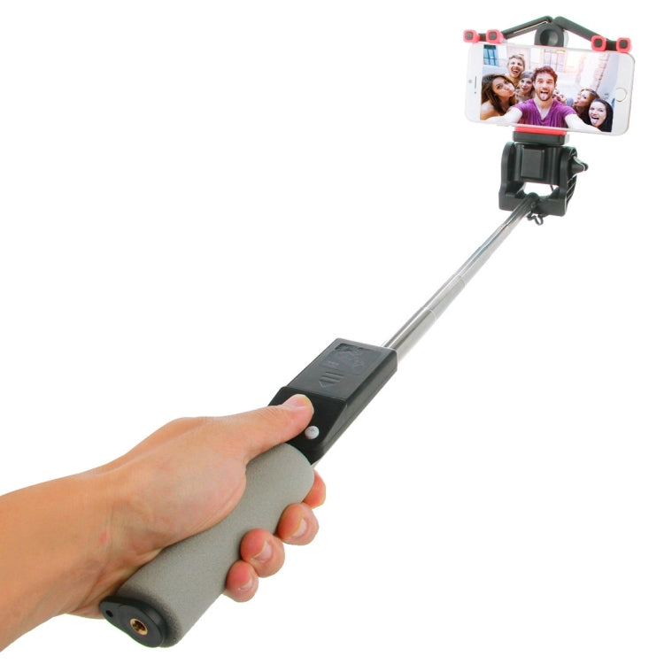 Portable 360 Degrees Smart Rotation Bluetooth Wireless Selfie Stick Monopod Folding Extendable Handheld Holder with Glass & Hand Strap Hole & Cloth Bag for iOS & Android Phone, Folded Length: 25cm, Max Extension Length: 90cm
