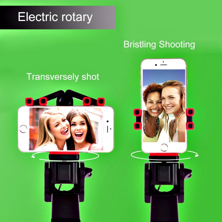 Portable 360 Degrees Smart Rotation Bluetooth Wireless Selfie Stick Monopod Folding Extendable Handheld Holder with Glass & Hand Strap Hole & Cloth Bag for iOS & Android Phone, Folded Length: 25cm, Max Extension Length: 90cm