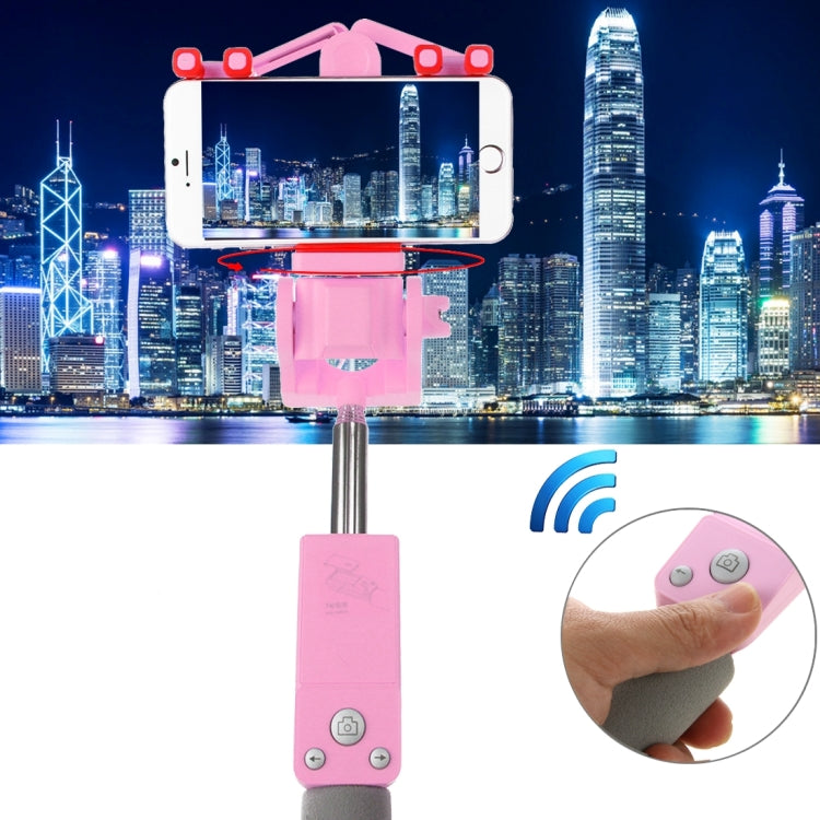 Portable 360 Degrees Smart Rotation Bluetooth Wireless Selfie Stick Monopod Folding Extendable Handheld Holder with Glass & Hand Strap Hole & Cloth Bag for iOS & Android Phone, Folded Length: 25cm, Max Extension Length: 90cm