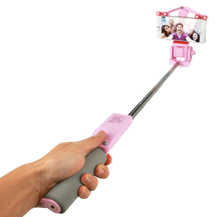 Portable 360 Degrees Smart Rotation Bluetooth Wireless Selfie Stick Monopod Folding Extendable Handheld Holder with Glass & Hand Strap Hole & Cloth Bag for iOS & Android Phone, Folded Length: 25cm, Max Extension Length: 90cm