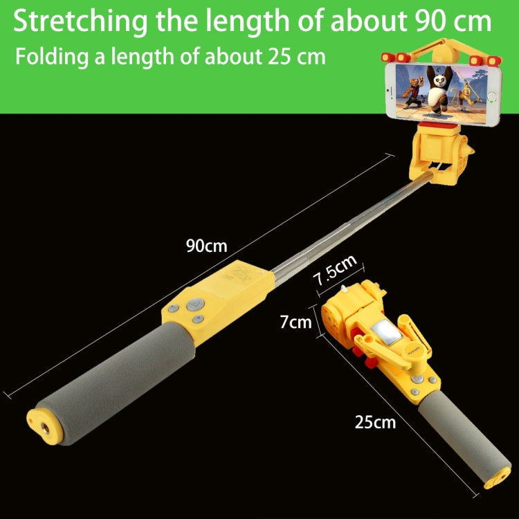 Portable 360 Degrees Smart Rotation Bluetooth Wireless Selfie Stick Monopod Folding Extendable Handheld Holder with Glass & Hand Strap Hole & Cloth Bag for iOS & Android Phone, Folded Length: 25cm, Max Extension Length: 90cm