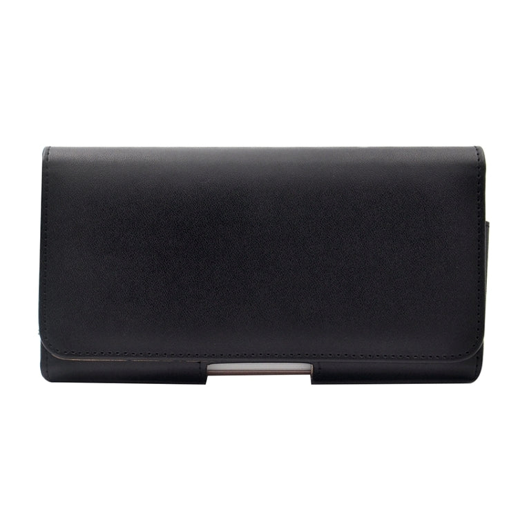 Universal Business Style 4.7 inch Plain Weave Horizontal Flip PU Leather Case / Waist Bag with Back Splint for iPhone 6 & 6s & 5 & 5S & 5C, etc(Black)