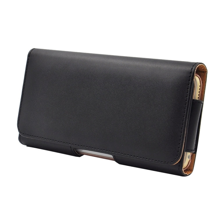 Universal Business Style 4.7 inch Plain Weave Horizontal Flip PU Leather Case / Waist Bag with Back Splint for iPhone 6 & 6s & 5 & 5S & 5C, etc(Black)