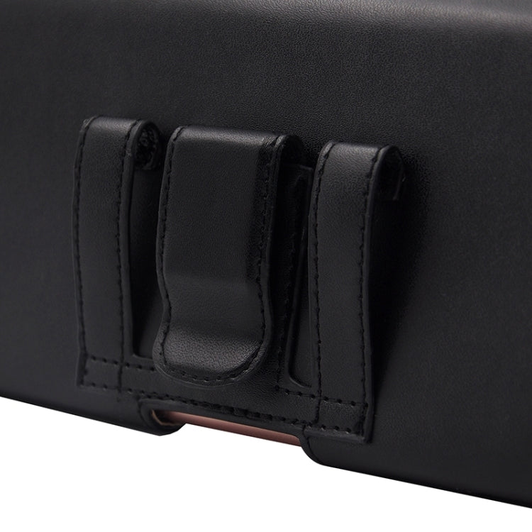Universal Business Style 4.7 inch Plain Weave Horizontal Flip PU Leather Case / Waist Bag with Back Splint for iPhone 6 & 6s & 5 & 5S & 5C, etc(Black)