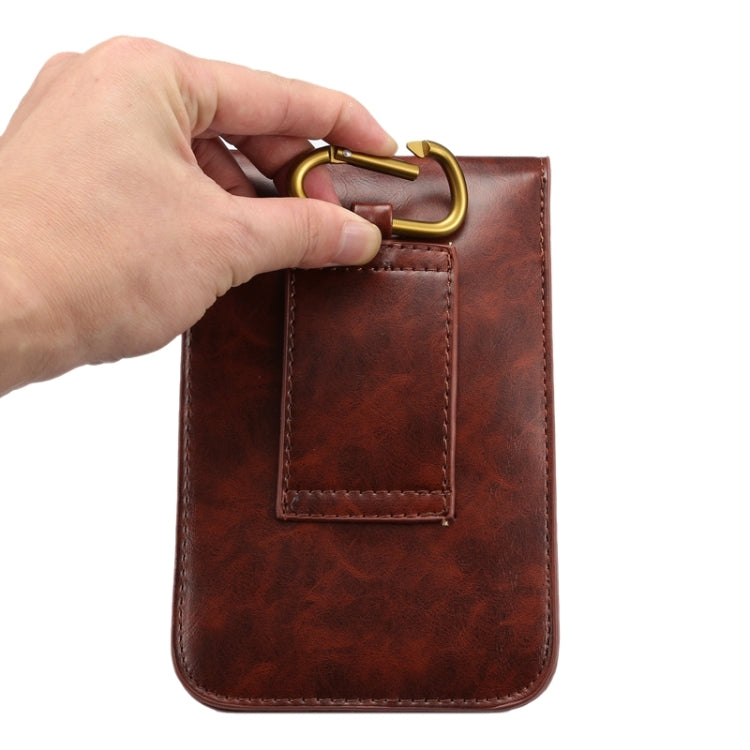 5.7 Inch Universal Fashionable Vertical Crazy Horse Texture Three Layers Multi-function Leather Case / Waist Bag for iPhone 6 Plus & 6S Plus, Galaxy S7 Edge / G935 &