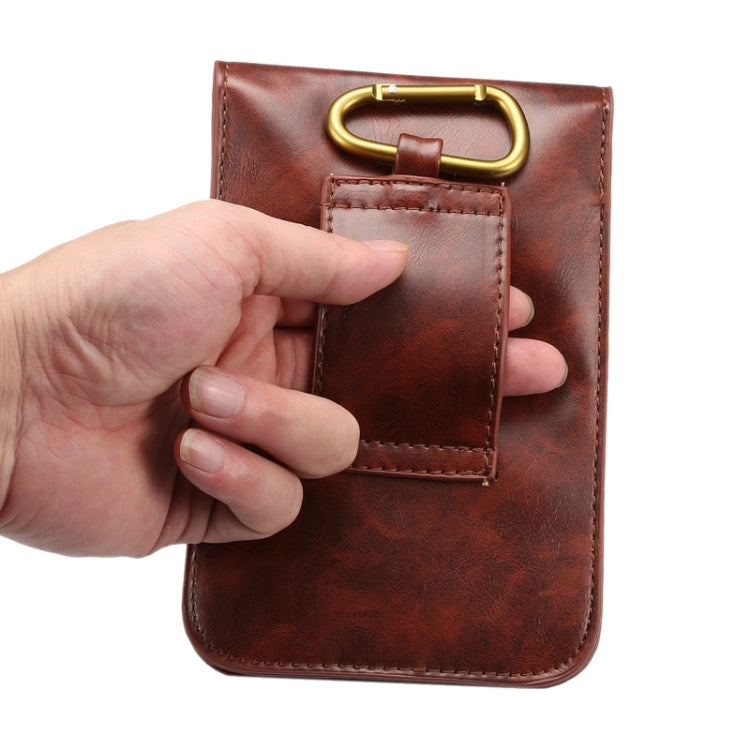 5.7 Inch Universal Fashionable Vertical Crazy Horse Texture Three Layers Multi-function Leather Case / Waist Bag for iPhone 6 Plus & 6S Plus, Galaxy S7 Edge / G935 &