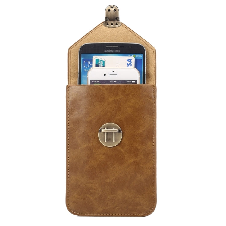 5.7 Inch Universal Fashionable Vertical Crazy Horse Texture Three Layers Multi-function Leather Case / Waist Bag for iPhone 6 Plus & 6S Plus, Galaxy S7 Edge / G935 &