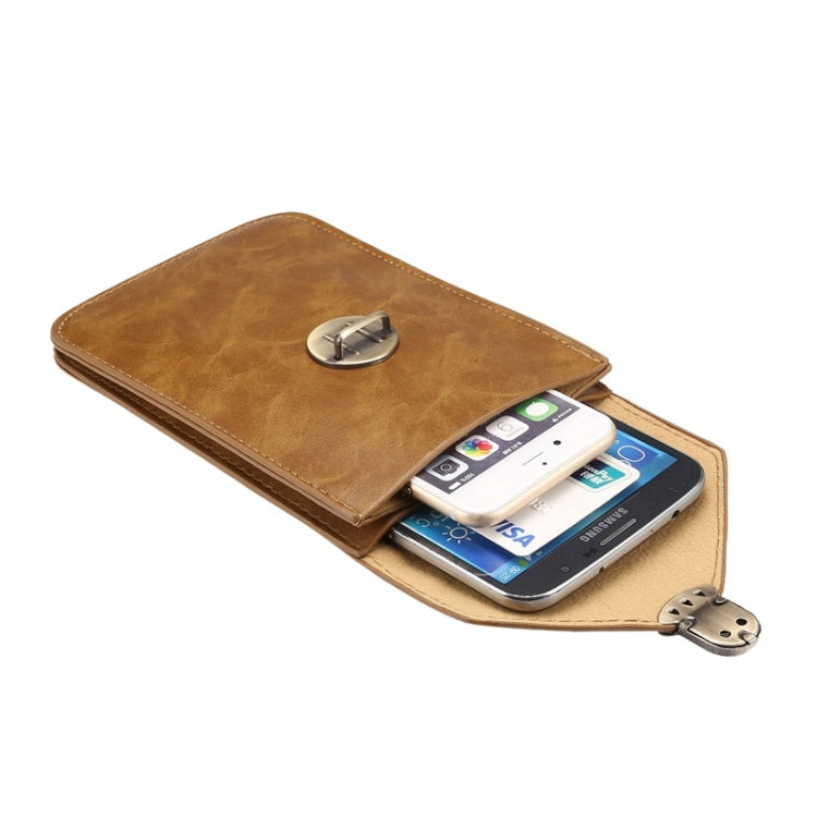 5.7 Inch Universal Fashionable Vertical Crazy Horse Texture Three Layers Multi-function Leather Case / Waist Bag for iPhone 6 Plus & 6S Plus, Galaxy S7 Edge / G935 &