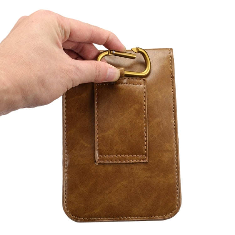 5.7 Inch Universal Fashionable Vertical Crazy Horse Texture Three Layers Multi-function Leather Case / Waist Bag for iPhone 6 Plus & 6S Plus, Galaxy S7 Edge / G935 &