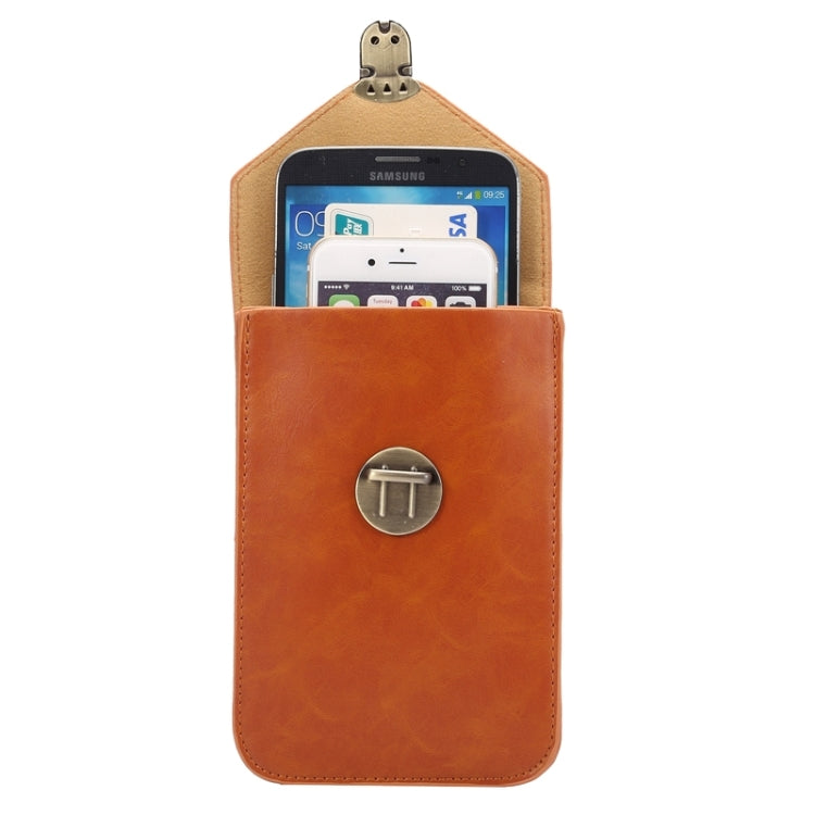 5.7 Inch Universal Fashionable Vertical Crazy Horse Texture Three Layers Multi-function Leather Case / Waist Bag for iPhone 6 Plus & 6S Plus, Galaxy S7 Edge / G935 &