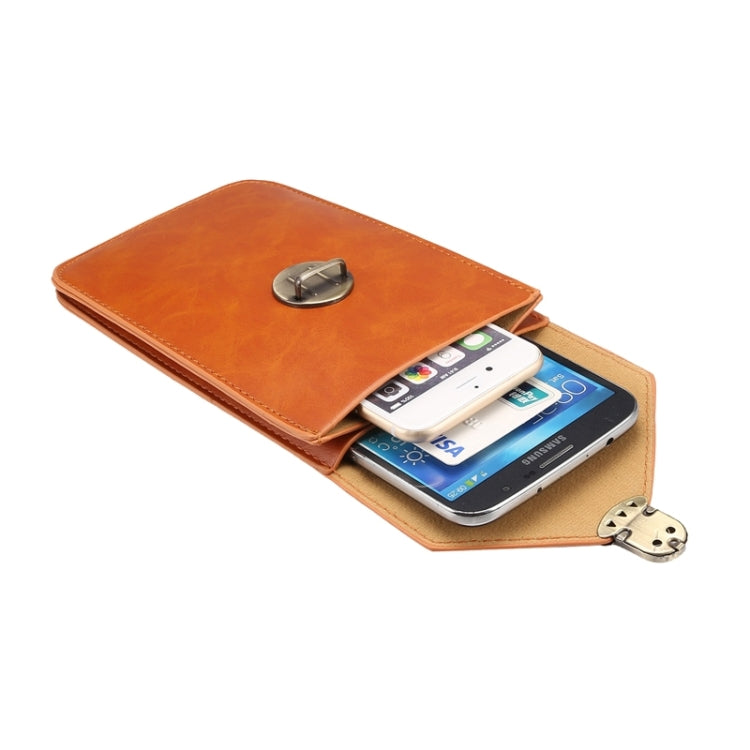 5.7 Inch Universal Fashionable Vertical Crazy Horse Texture Three Layers Multi-function Leather Case / Waist Bag for iPhone 6 Plus & 6S Plus, Galaxy S7 Edge / G935 &