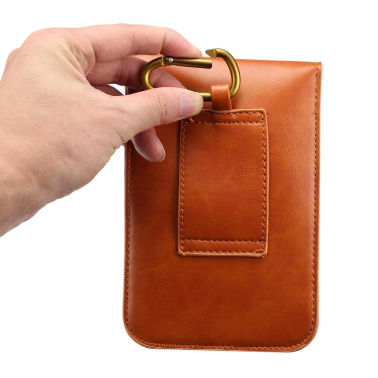 5.7 Inch Universal Fashionable Vertical Crazy Horse Texture Three Layers Multi-function Leather Case / Waist Bag for iPhone 6 Plus & 6S Plus, Galaxy S7 Edge / G935 &