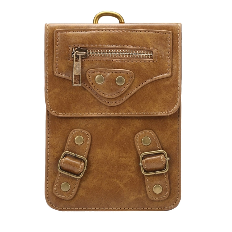 6.3 Inch Universal Fashionable Vertical Crazy Horse Texture Three Layers Multi-function Leather Case / Waist Bag for iPhone 6 Plus & 6S Plus, Galaxy S6 Edge+ / G928 & Note 5 / N920 & A8 / A800 & Note IV / N910 & S6 / G920, Huawei P8 & P7, etc